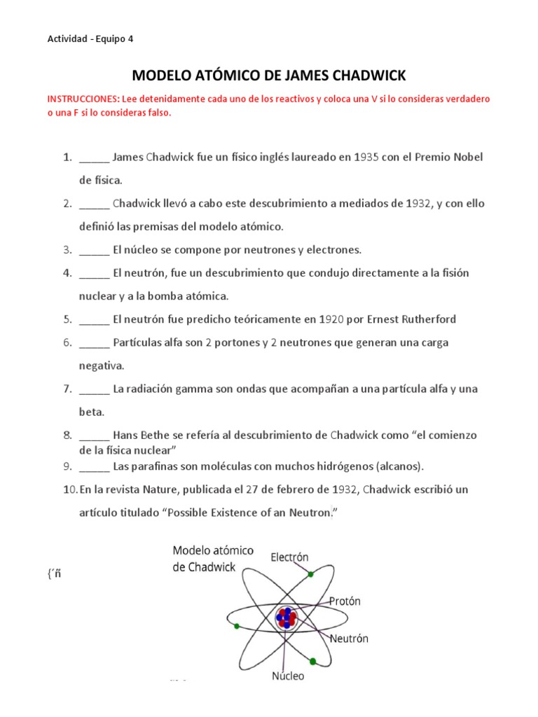 Modelo Atomico De James Chadwick