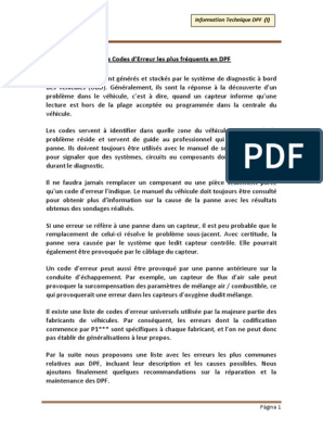 Codes D Erreur | PDF | Filtre (électronique) | Particules en ...