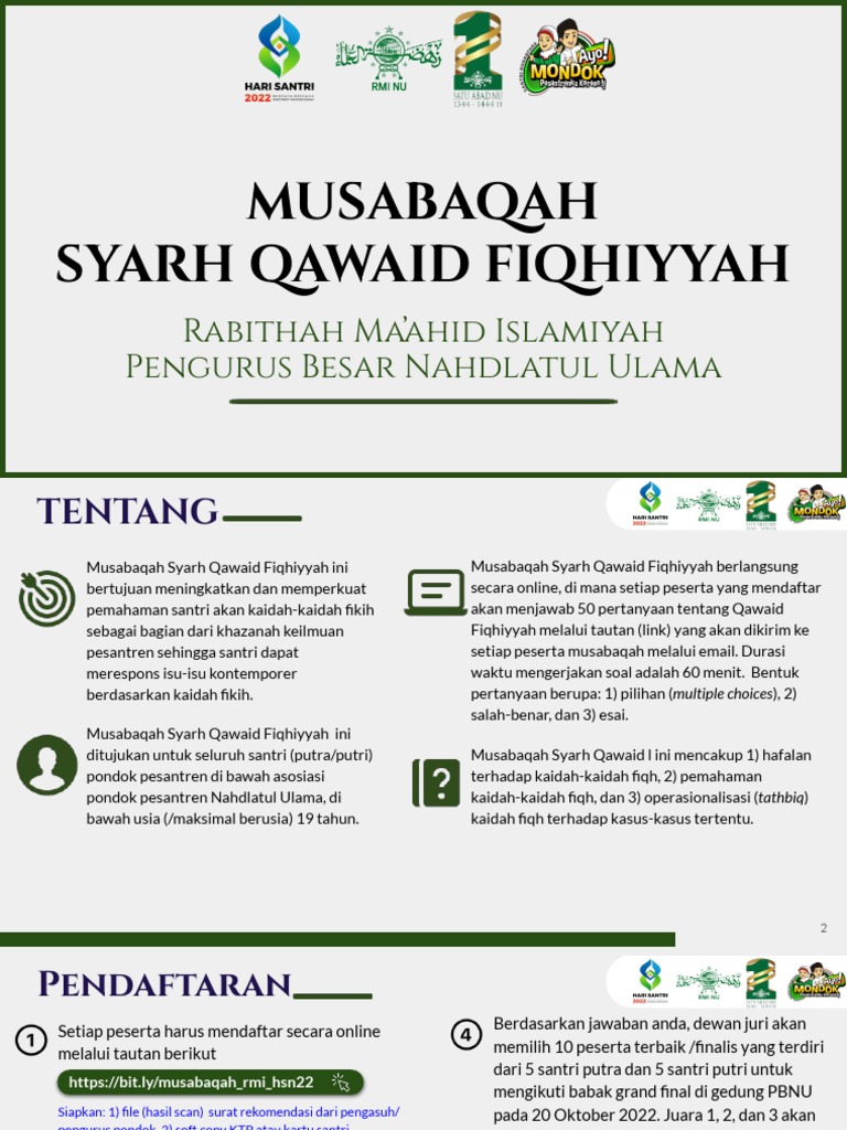 Publik - Musabaqah Syarh Qawaid Fiqhiyyah RMI PBNU 2022 | PDF