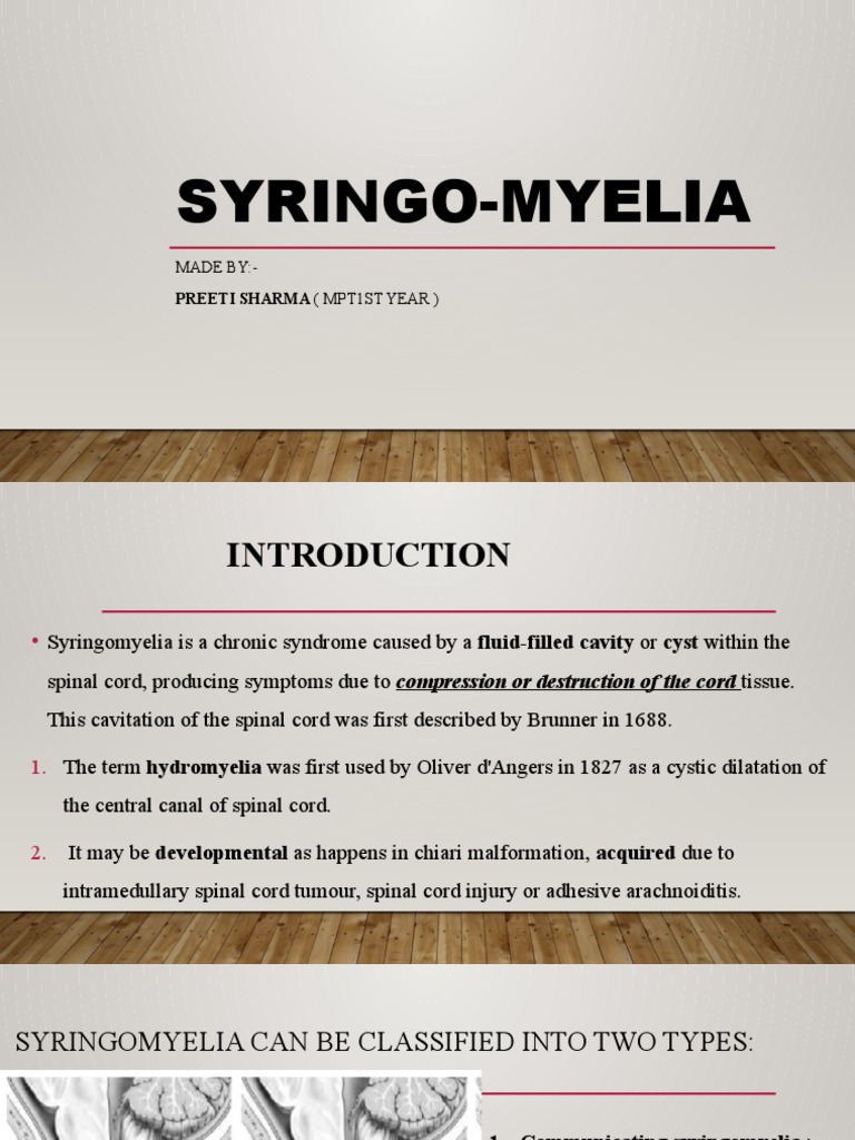 Classification and Management of Syringomyelia | PDF