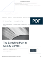 The Sampling Plan in Quality Control