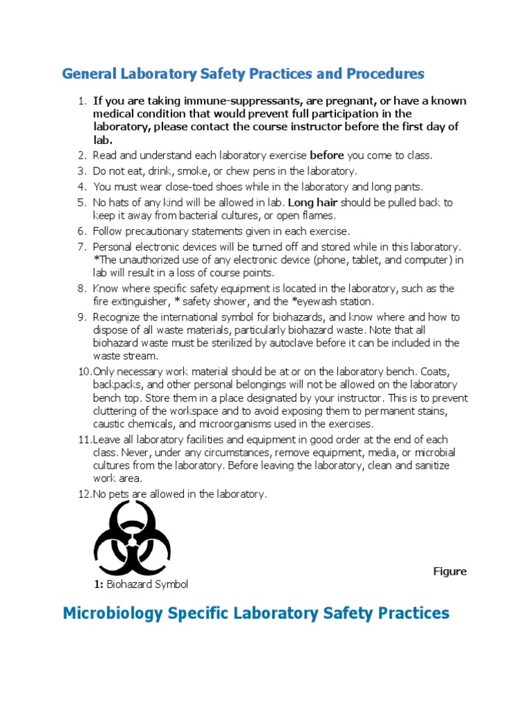 General Laboratory Safety Practices and Procedures PDF