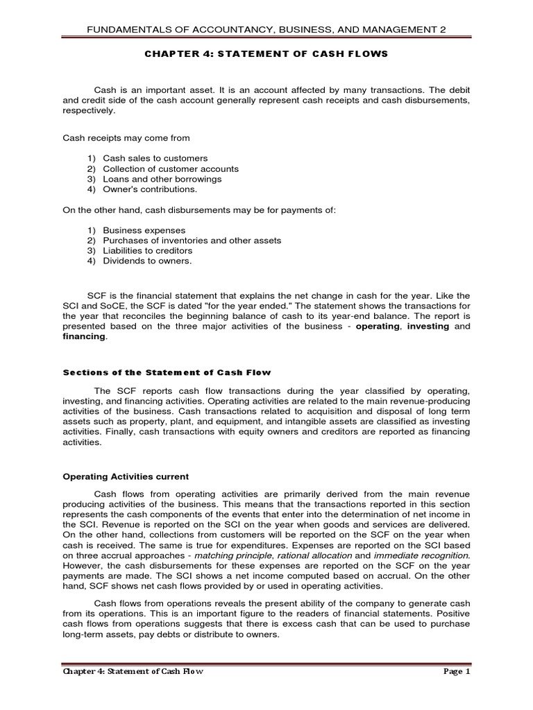 Understanding Statement of Cash Flows | PDF | Debits And Credits | Business