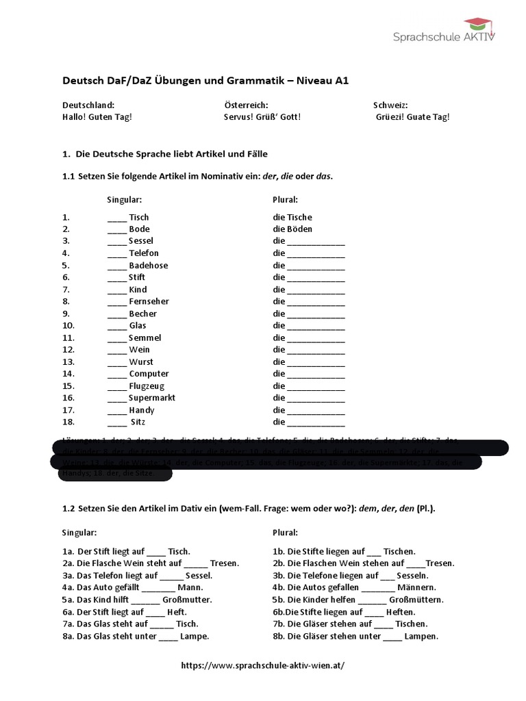 A1 Übungen Neu Edited | PDF