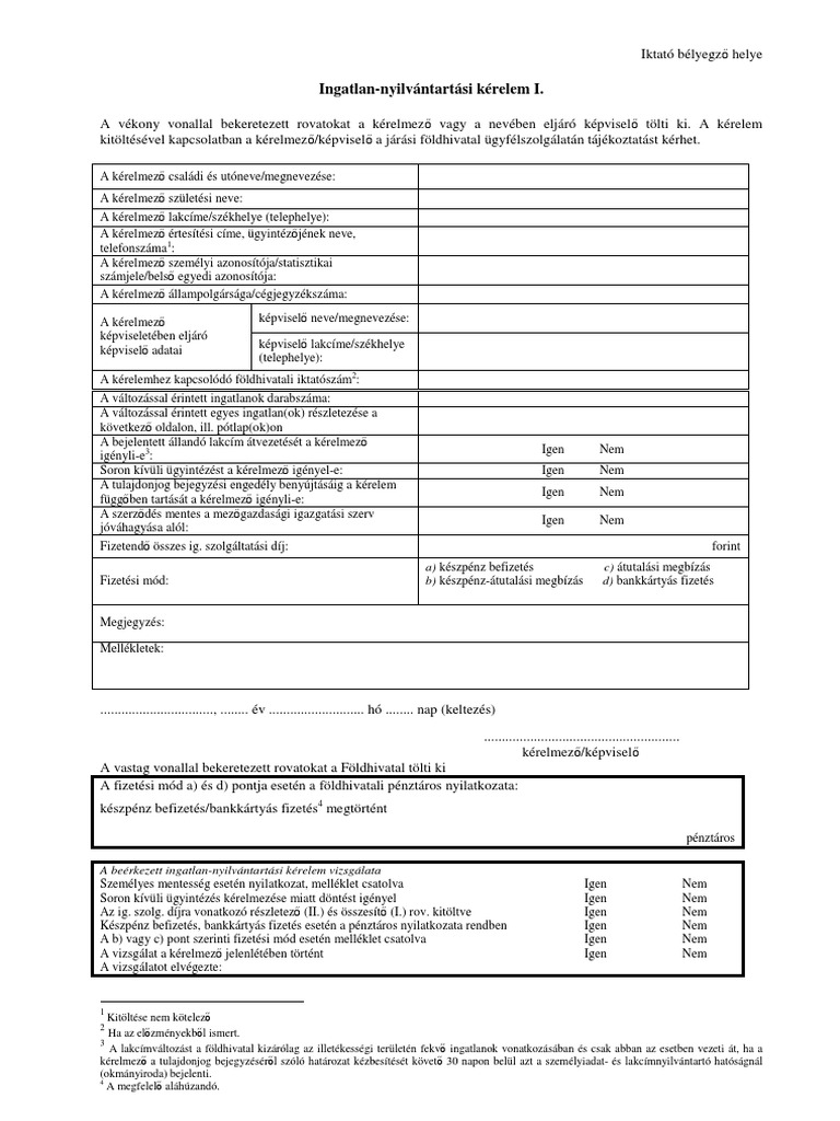 Földhivatal-Iny Kérelem - 0313 | PDF