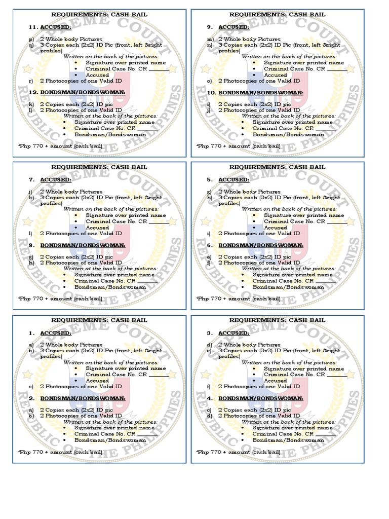 Requirements Bail PDF Bail International Law