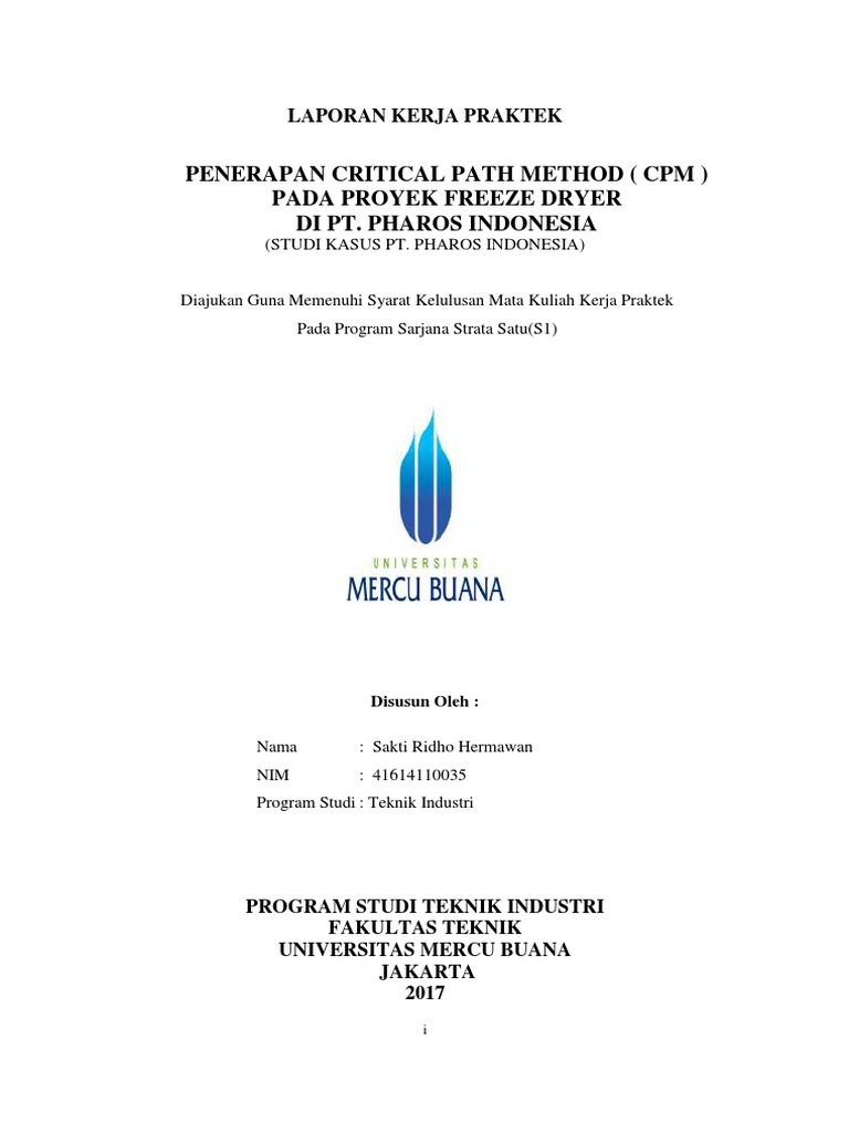 Penerapan Critical Path Method (CPM) Pada Proyek Freeze Dryer | PDF