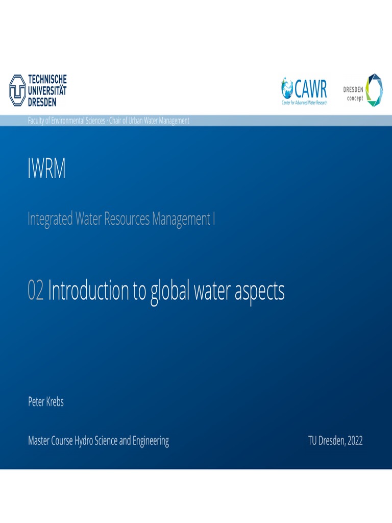 IWRMI2022 L02 Global Water Krebs PDF Water Scarcity Water