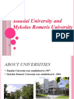 Šiauliai and Mykolas Romeris University
