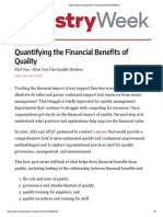 Quantifying The Financial Benefits of Quality
