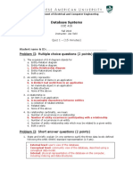 Quiz I - 2016 (Solution Key)