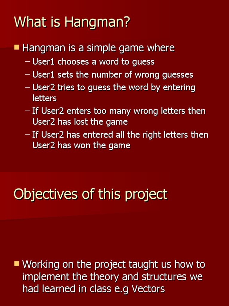 Hangman Game Usinng C++ Project Vishal | PDF | Boolean Data Type ...