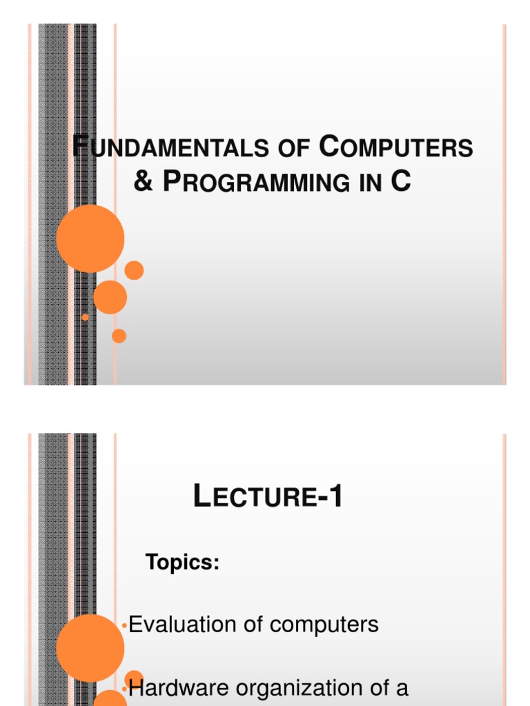 1 Sem Btech - Fundamentals of Computers Part 1 | PDF