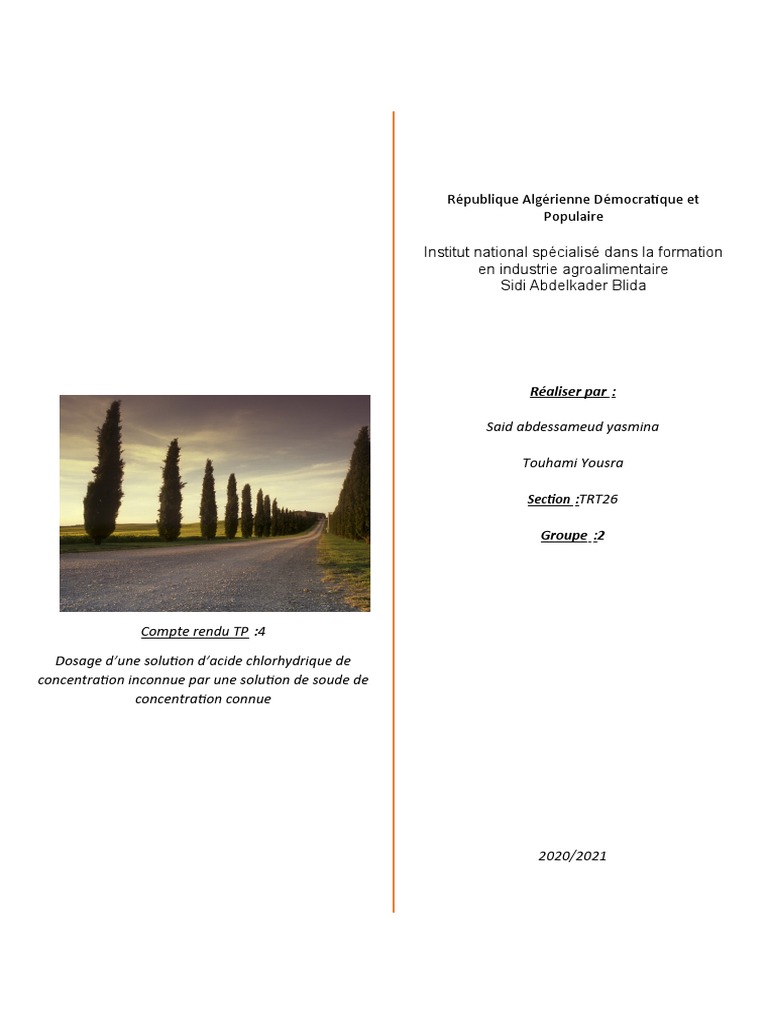 Dosage d'HCl par NaOH en TP | PDF | Acide chlorhydrique | Titrage