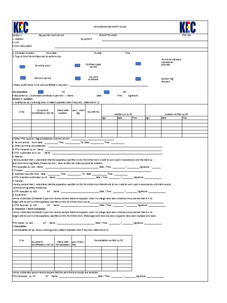 IOCL Work Permit and Safety Procedures | PDF