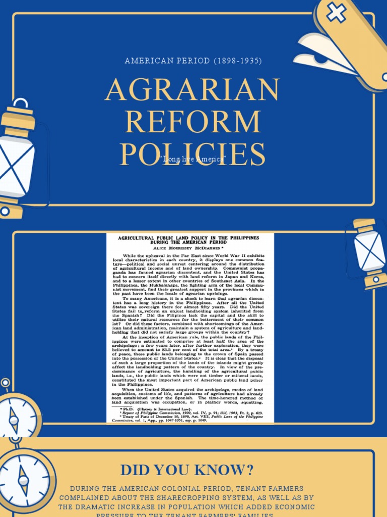 Agrarian Reform in American Period | PDF | Land Law | Real Property Law