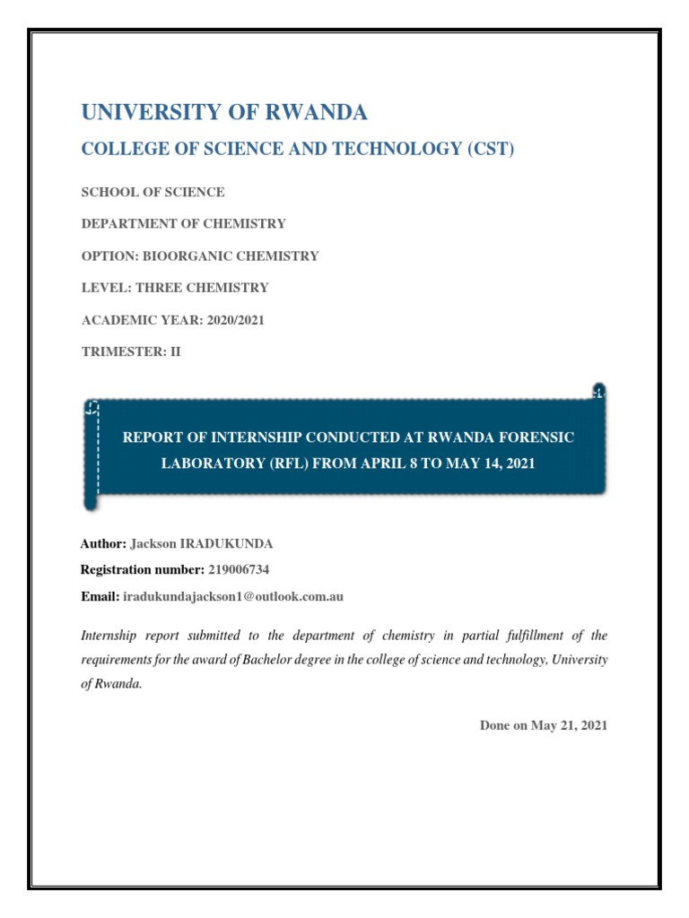 Report of Internship Conducted at Rwanda Forensic Laboratory (RFL) in ...