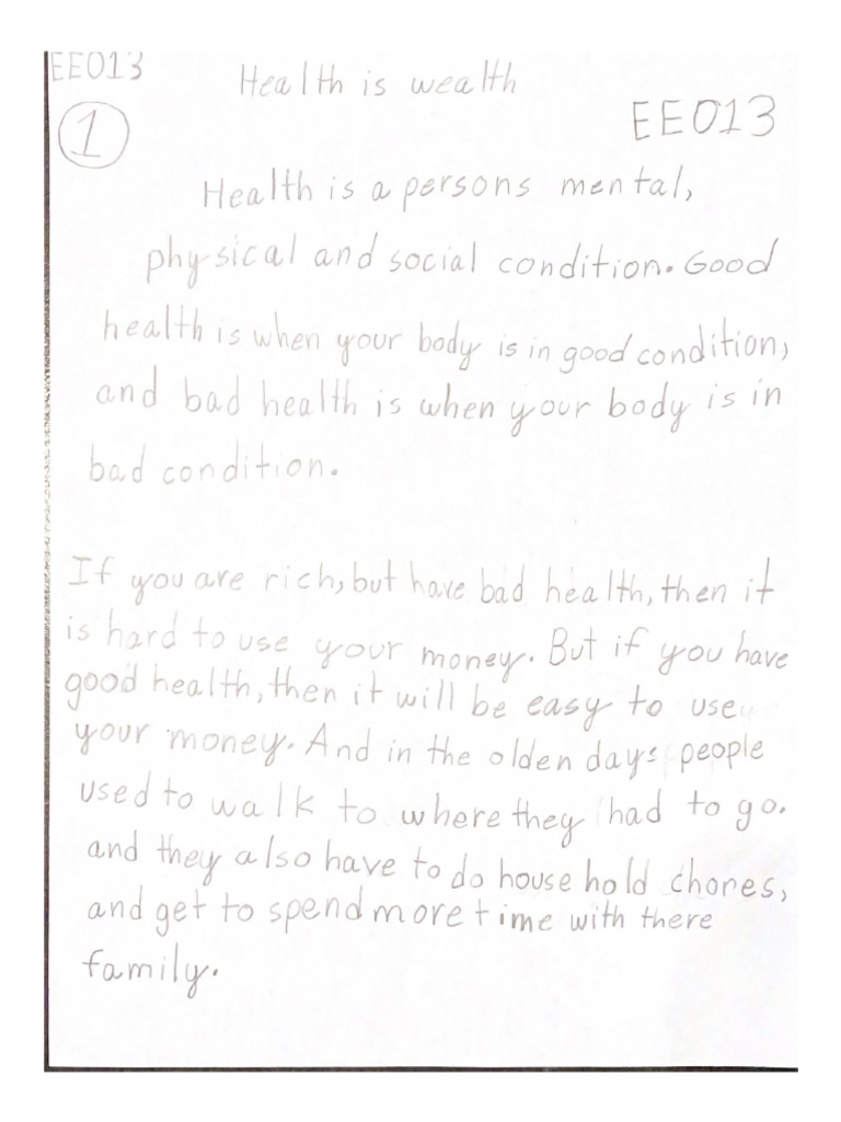 Health Is Wealth EE013 PDF