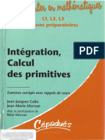Intégration, Calcul Des Primitives - Exercices Corrigés Avec Rappels de Cours