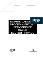NOMENCLADOR DE PROCEDIMIENTOS Y SERVICIOS DE SALUD -SECTOR PRIVADO-