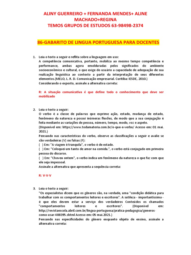 Gabarito Nova gramática para o Ensino médio: reflexões e práticas em língua  portuguesa by Lexikon Editora - Issuu