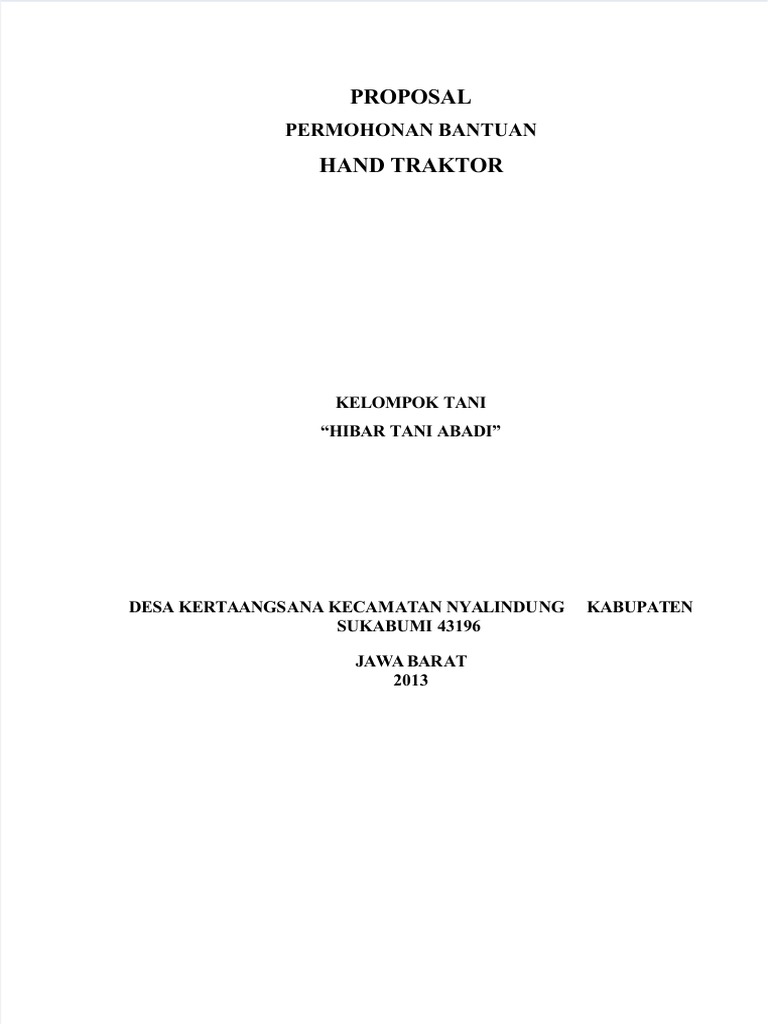 Pdfslide tips contoh proposal pengajuan hand traktor jadi pdf