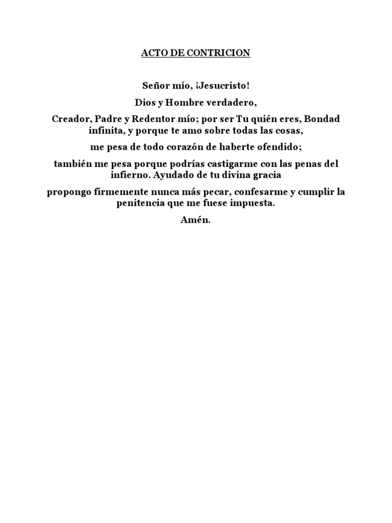 Acto de Contricion | PDF
