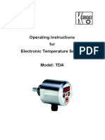 Operating Instructions for Electronic Temperature Sensor Model TDA