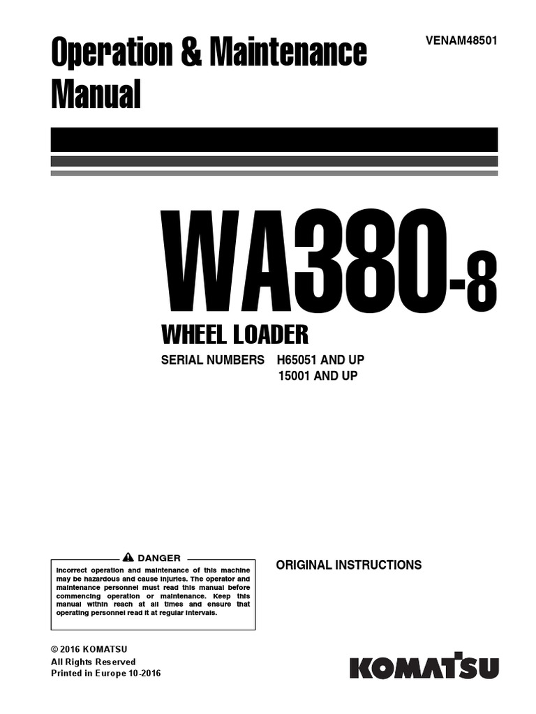 Komatsu WA3808OperationManual PDF