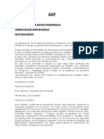 Acreditacion de Datos Personales Tramitacion Importancia Destinatarios