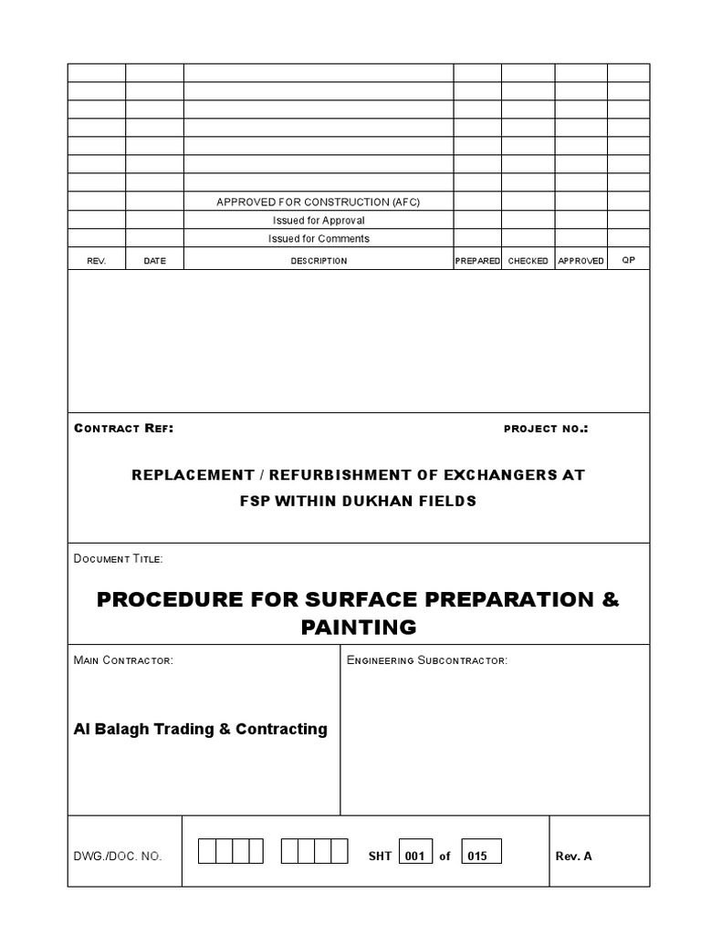 Surface Preparation Procedure for Painting | PDF | Paint | Abrasive