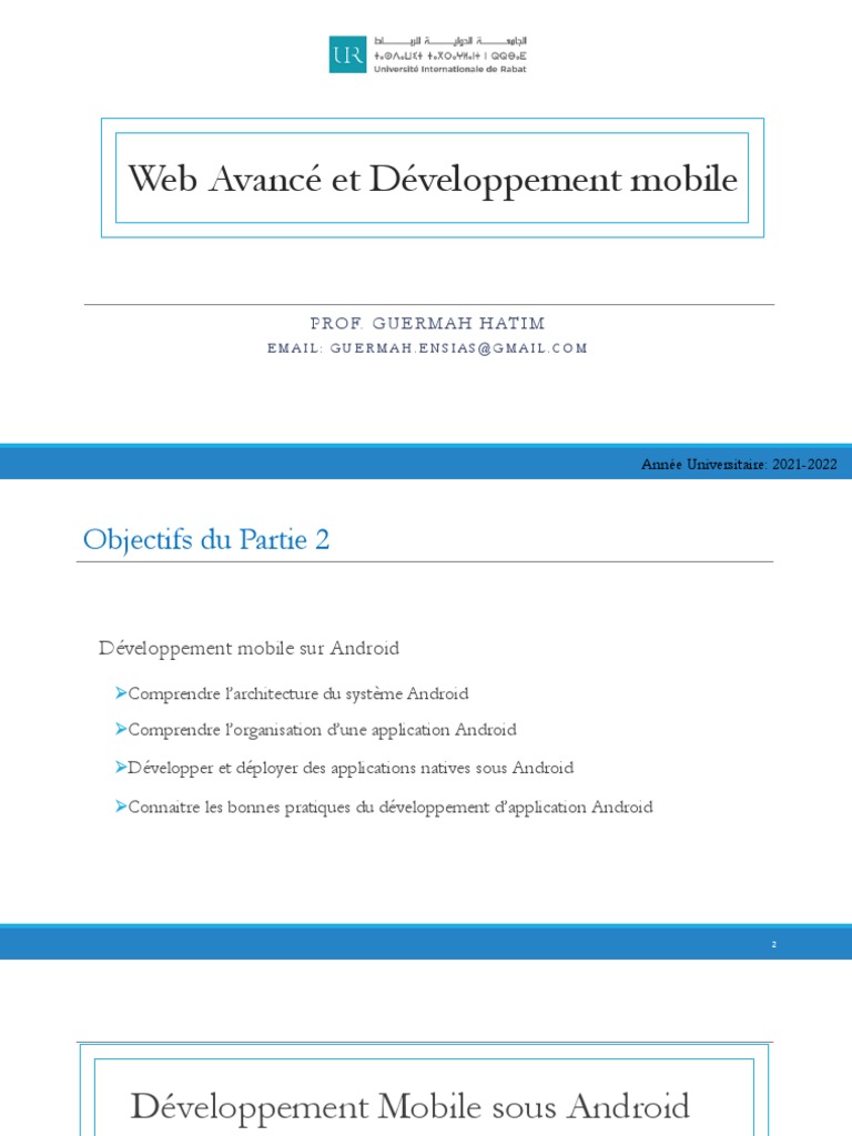 Développement d'applications Android | PDF | Android (Système d ...
