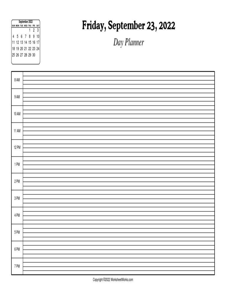 WorksheetWorks Hourly Day Planner 1 PDF