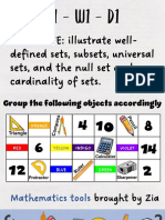 OBJECTIVE: Illustrate Well-Defined Sets, Subsets, Universal Sets, and The Null Set and Cardinality of Sets