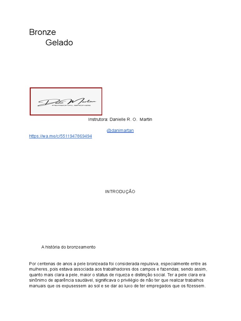 Bronze Gelado Reformulado PDF