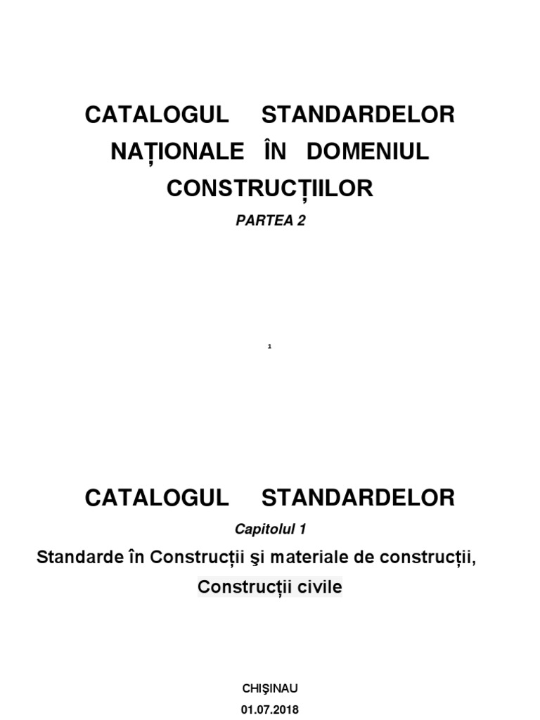 Catalog Standarde in Constructii - Partea A 2-A | PDF