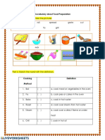 Vocabulary About Food Preparation
