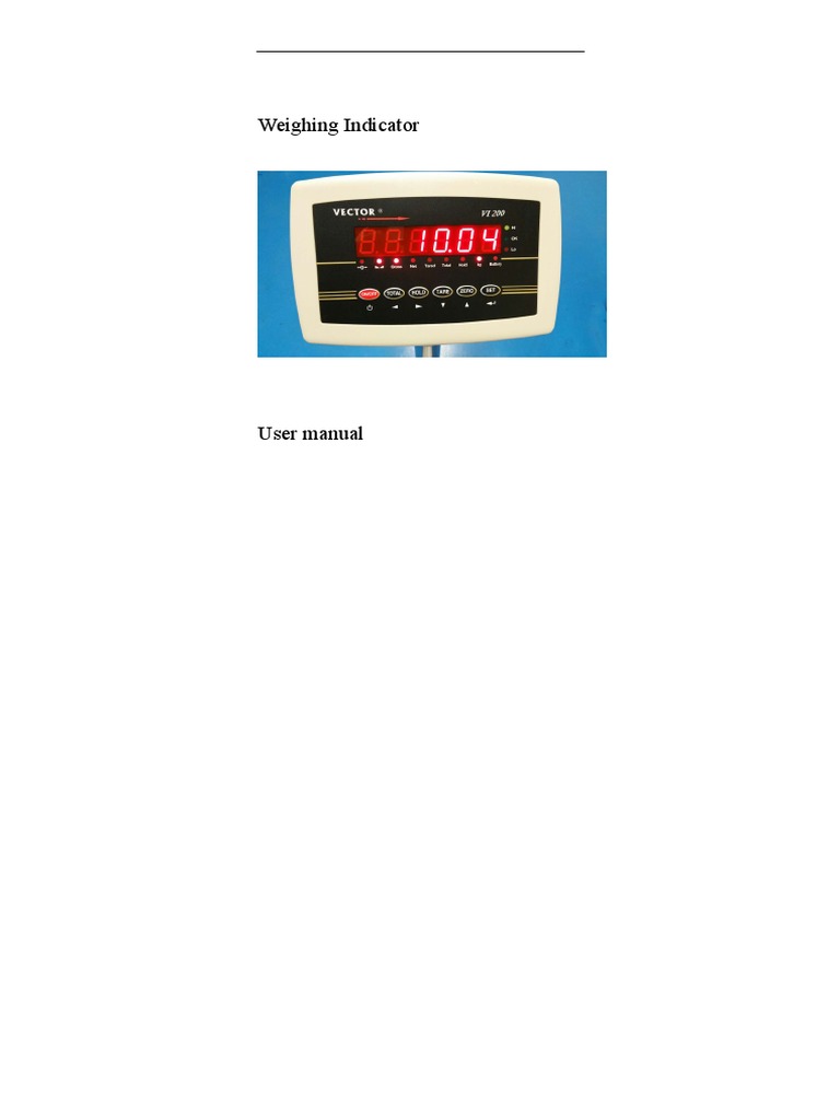LP7516 Weighing Indicator Manual | PDF | Calibration | Weight