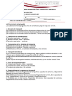 EXAMEN ORDINARIO ADMINISTRACION DE TRANSPORTE DE MATERIALES
