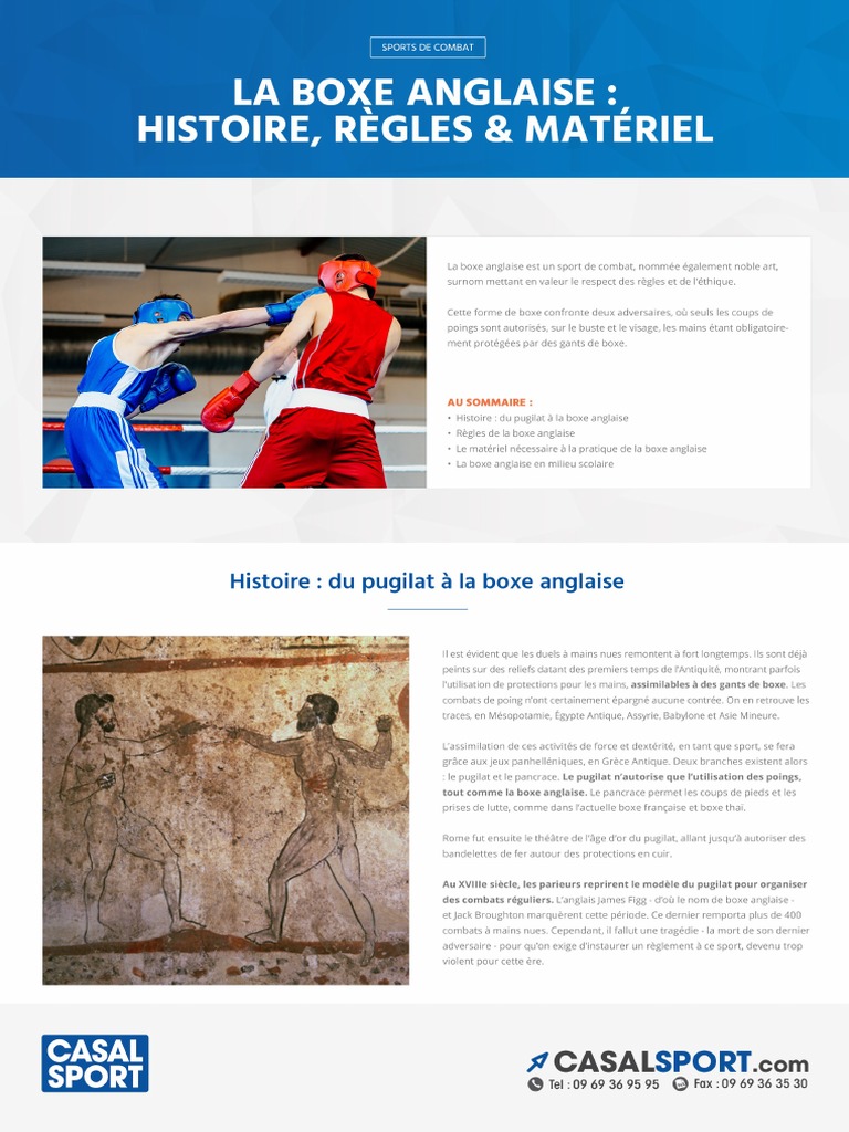 La Boxe Anglaise Histoire Regles Materiel | PDF