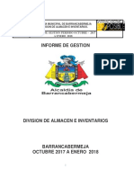 Informe de Gestion Octubre - Diciembre 2017 Almacen Municipal