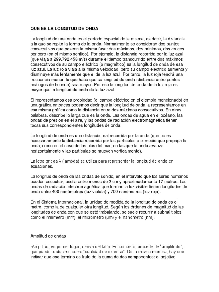 Que Es La Longitud de Onda PDF