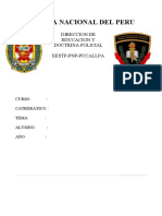 Policía Nacional Del Peru: Direccion de Educacion Y Doctrina Policial Eestp-Pnp-Pucallpa