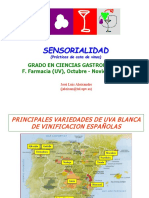 Sensorialidad: Grado en Ciencias Gastronómicas F. Farmacia (UV), Octubre - Noviembre 2020