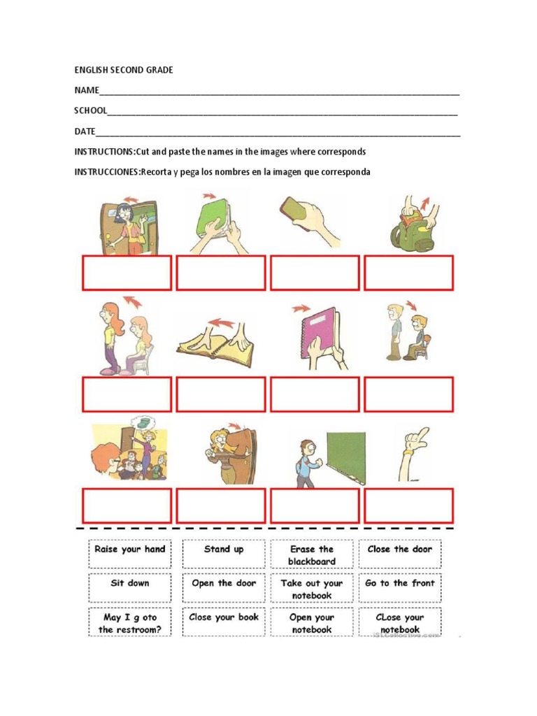 Actividades de Inglés para Segundo Grado | PDF