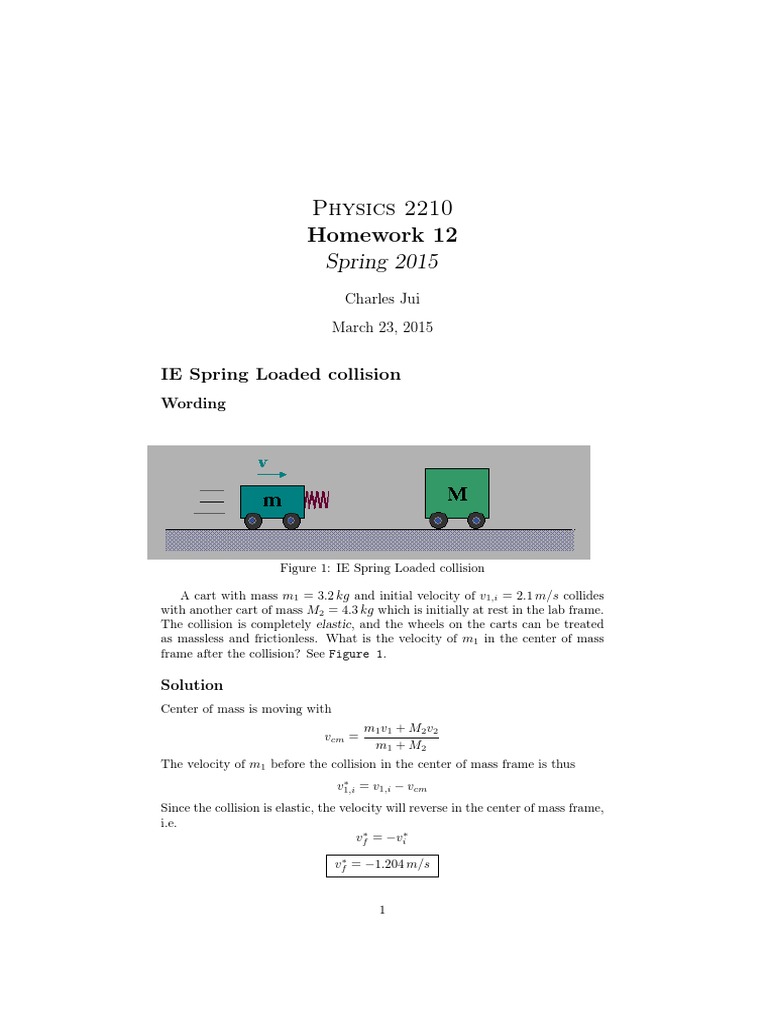 Analysis of Momentum and Energy Transfer in an Elastic Collision