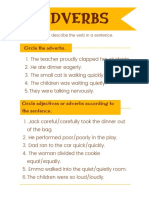 Simple Parts of Speech Adverbs English Grammar Worksheet