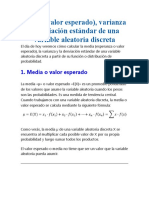 Media, Varianza y Dispersion Probabilidad