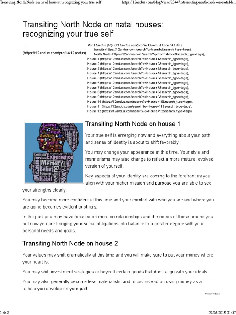 Transiting North Node On Natal Houses Recognizing Your True Self PDF Experience Identity