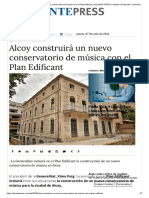 Alcoy Construirá Un Nuevo Conservatorio de Música Con El Plan Edificant _ ALICANTE PRESS _ Noticias de Alicante, Comunidad Valenciana